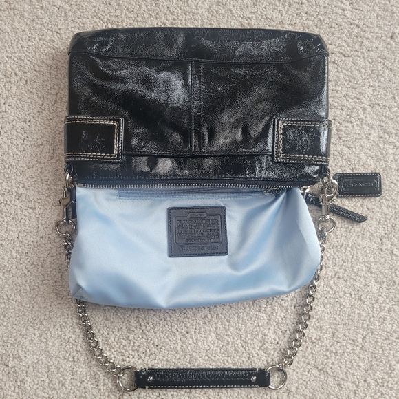 Coach Soho Chain Buckle Patent Black Leather Clutch Handbag - Picture 5 of 13